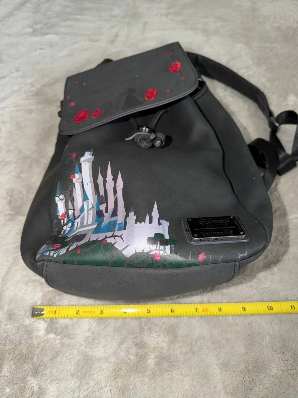 Disney Loungefly Sleeping Beauty Castle Princess Backpack Black Rosette